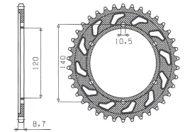 zebatka-tylna-sunstar-jtr499-45-kawasaki-zzr-600-stalowa-wytrzymala