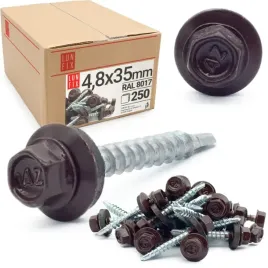Zdjęcie produktu Wkręty farmerskie 4,8x35 blachowkręty farmery RAL8017 250szt.