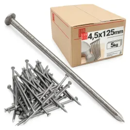 Zdjęcie produktu Gwoździe budowlane 125mm 4,5x125 5" czarne gładkie 5 kg