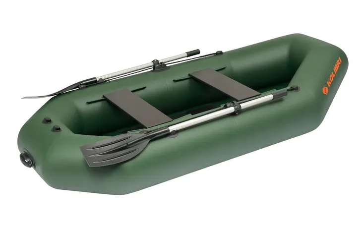 Ponton Kolibri K-260T z podłogą rolowaną i pawężą do silnika zielony
