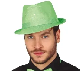kapelusz-fedora-cekiny-neonowy-zielony-lata-80-90