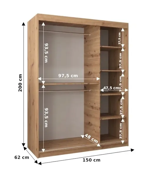 szafa-przesuwna-garderoba-elypse-150-cm-stan-nowy-glebokosc-mebla-62-cm