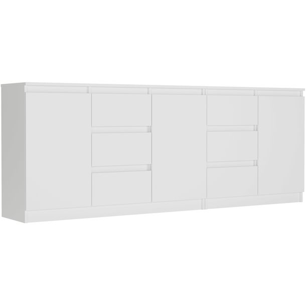 Komoda do salonu sypialni duża 6 szuflad R-200-S6 biały 200cm