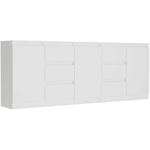 Komoda do salonu sypialni duża 6 szuflad R-200-S6 biały 200cm