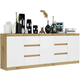 komoda-r-200-s6-6-szuflad-artisan-mix-bialy-zestaw-2-szt