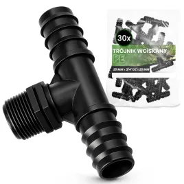 30x-trojnik-pe-25x3-4-gzx25-wciskany-zlaczka-lacznik-rury-kroplujacej