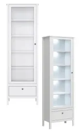 witryna-kredens-barek-biala-wysoka-przeszklona-z-szuflada-ole