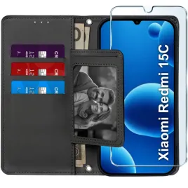 etui-z-klapka-do-xiaomi-redmi-15c-zamykane-magnetyczne-szklo-9h