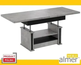 lawostol-stol-lawa-l16-szuflada-polka-rozkladany-160cm-beton-jasny-czarny