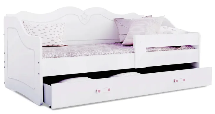 Łóżko dziecięce 180x80 biel + materac LILI