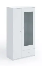 witryna-80cm-szklane-drzwi-szuflada-biala-mat-l6