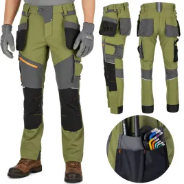 spodnie-robocze-meskie-do-pasa-stretch-elastyczne-zielone-rozmiar-l-l405610