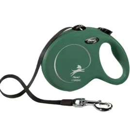 smycz-automatyczna-flexi-classic-oliwkowa-m-tasma-5m-do-25kg