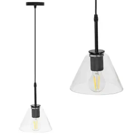 lampa-wiszaca-szklana-stozek-czarna-nowoczesna