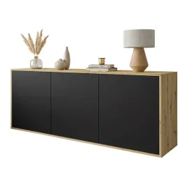 komoda-wiszaca-sanayi-154-cm-czarny-dab-artisan