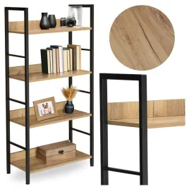 regal-na-ksiazki-z-polkami-industrialny-metalowy-drabinkowy-drewniany-loft