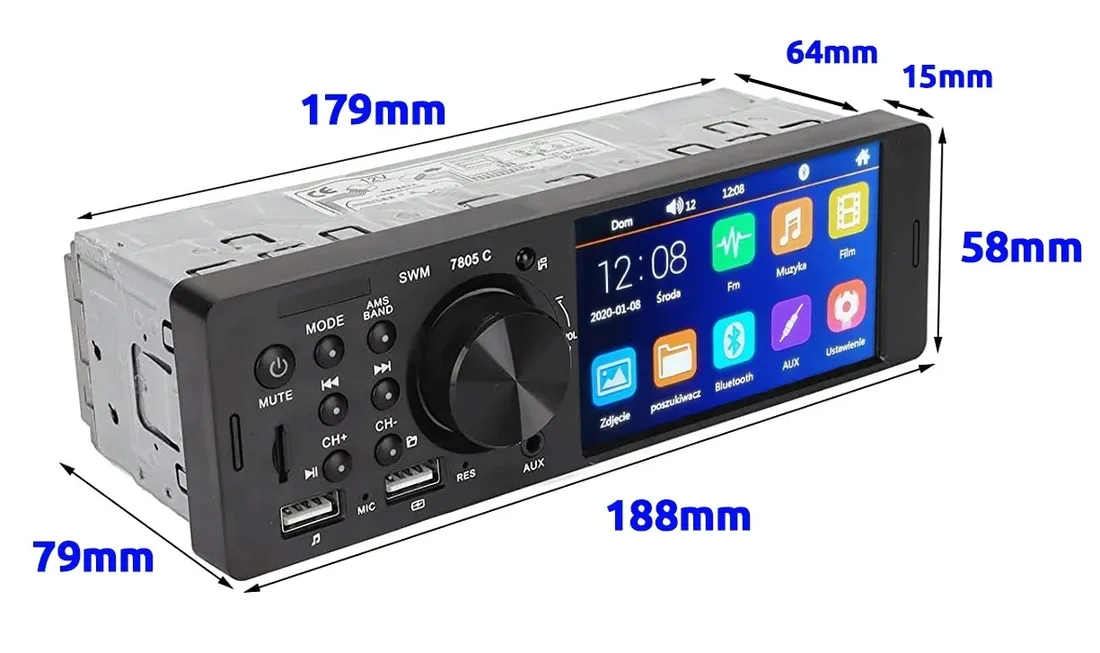 radio-samochodowe-1din-ekran-41-usb-bluetooth-sd