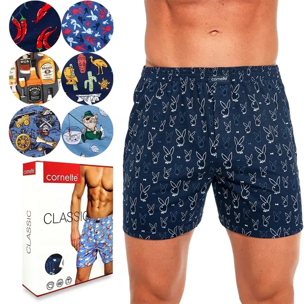 Bokserki męskie LUŹNE Cornette Classic XXL BAWEŁNIANE Długie Majtki Szorty