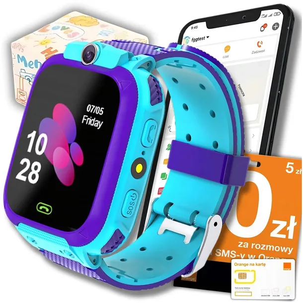 SMARTWATCH DLA DZIECI ZEGAREK DZIECIĘCY LOKALIZATOR LBS + KARTA SIM GRATIS