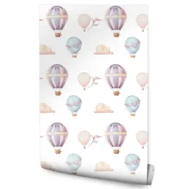 tapeta-do-pokoju-dziecka-pastelowe-balony-chmury