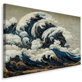 obraz-canvas-ocean-morze-styl-japonski-3d-100x70