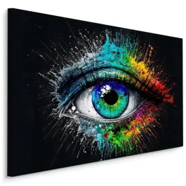 obraz-canvas-abstrakcja-oko-farby-sztuka-90x60