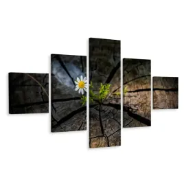 obraz-pentaptyk-kwiat-stokrotka-drzewo-3d-250x150