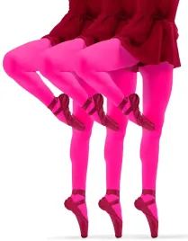 sesto-senso-zestaw-3-rajstop-dziewczecych-40-den-128-134-rozowy-neon