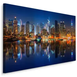 obraz-do-salonu-biura-nowy-jork-manhattan-nocna-panorama-wiezowce-40x30