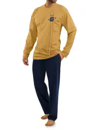 sesto-senso-meska-pizama-4xl-musztarda