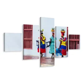 obraz-poliptyk-kobiety-kolumbijskie-stroje-250x150