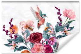 fototapeta-scienna-kolibry-pszczoly-kwiaty-450x300