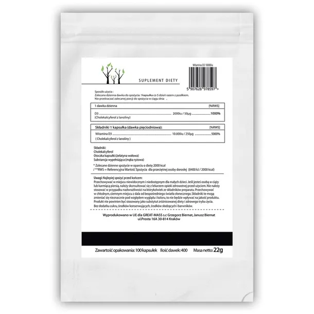 forest-witamina-d3-10000iu-100-tab-mocna-zdrowie-data-waznosci-brak-informacji
