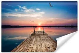 fototapeta-pomost-jezioro-zachod-slonca-3d-400x280
