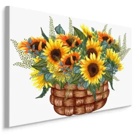 obraz-canvas-koszyk-sloneczniki-natura-3d-40x30