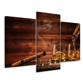 obraz-tryptyk-cygaro-whisky-z-lodem-dym-3d-150x100