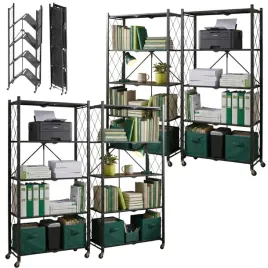 4szt-regal-metalowy-magazynowy-skladany-na-kolkach-5-polek-mobilny-loft