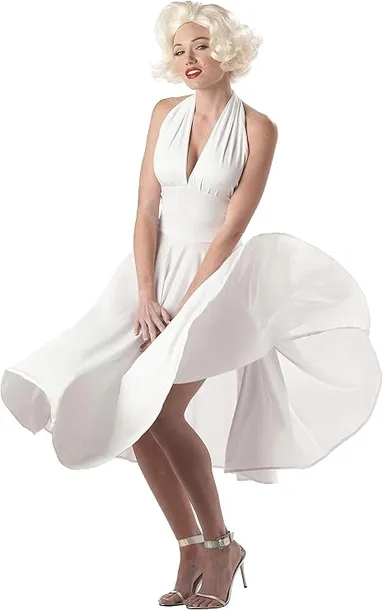 KOSTIUM STRÓJ MARILYN MONROE LATA 70 SUKIENKA KOMPLET PRZEBRANIE SEKSOWNA S