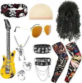 stroj-akcesoria-rockman-lata-70-80-bandana-tatuaze-retro-punk-przebranie