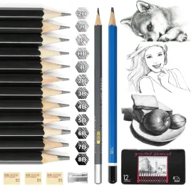 zestaw-olowkow-do-szkicowania-rysowania-14x-rozne-grubosci-zestaw-gumki