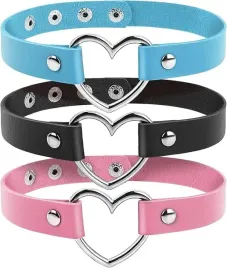choker-na-szyje-gotycki-gruby-3x-obroza-serce-regulowany-skorzany-rock-punk