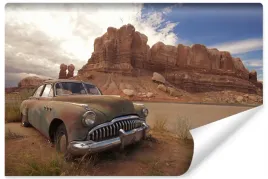 fototapeta-do-salonu-samochod-pustynia-3d-450x300