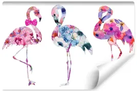 fototapeta-dziecieca-flamingi-kwiaty-ptaki-450x300