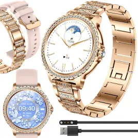 smartwatch-damski-elegancki-cisnieniomierz-dwa-paski-polskie-menu-rozmowy