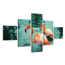 obraz-wieloczesciowy-flamingi-nad-woda-3d-250x150