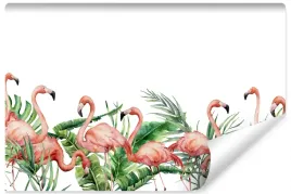 fototapeta-dla-dzieci-liscie-flamingi-3d-450x300