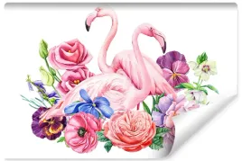 fototapeta-dla-dzieci-flamingi-kwiaty-3d-400x280