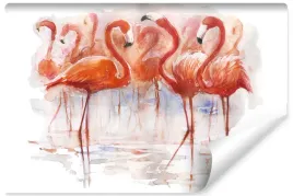 fototapeta-do-salonu-flamingi-akwarela-3d-400x280