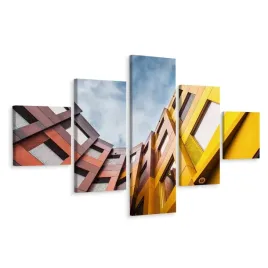 obraz-poliptyk-kolorowe-budynki-abstrakcja-250x150