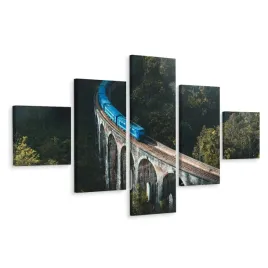 obraz-pentaptyk-most-pociag-las-widok-3d-250x150